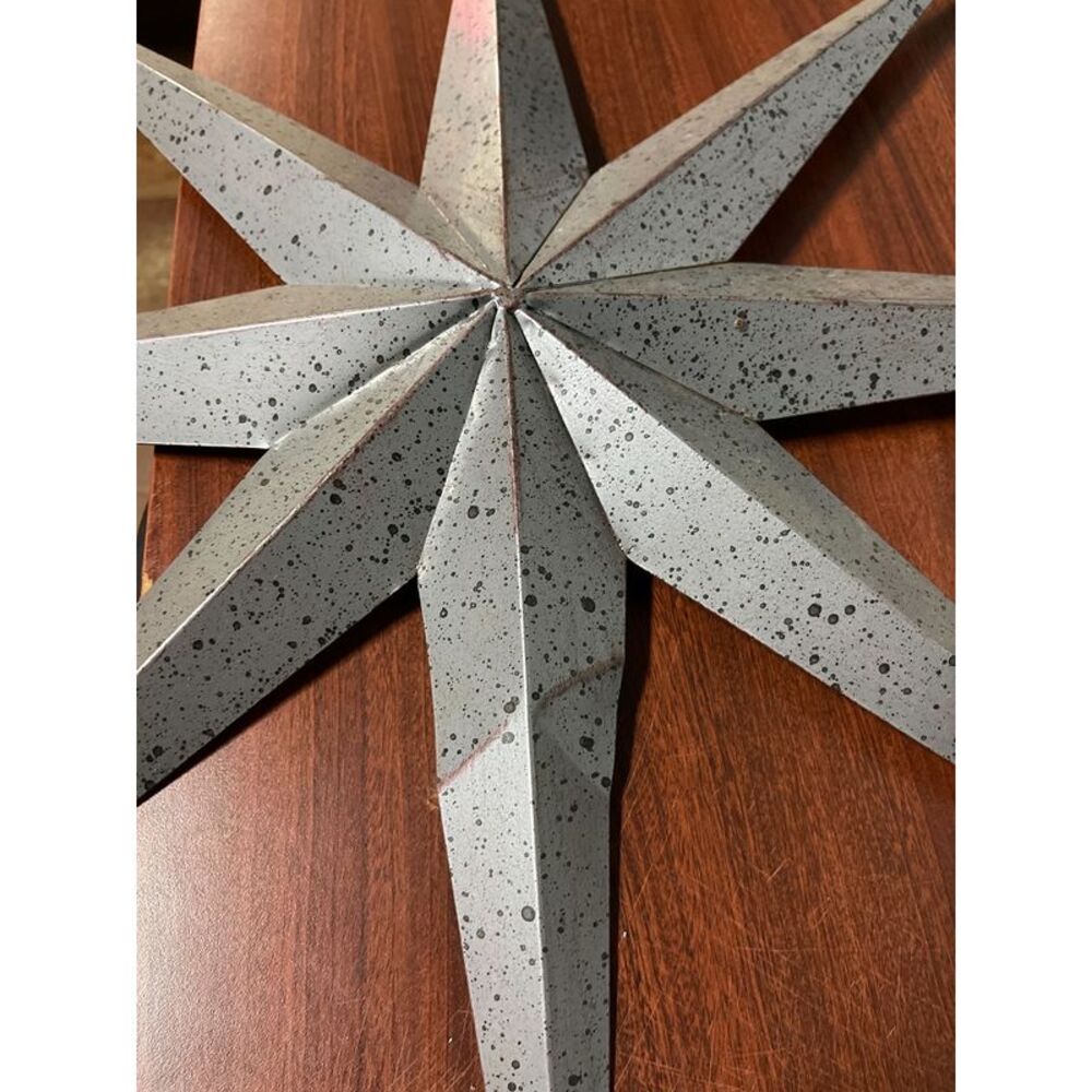 Scratch & Dent Galvanized Zinc Finish Metal Compass Rose Wall Hanging 36 Inch - Picture 6 of 6